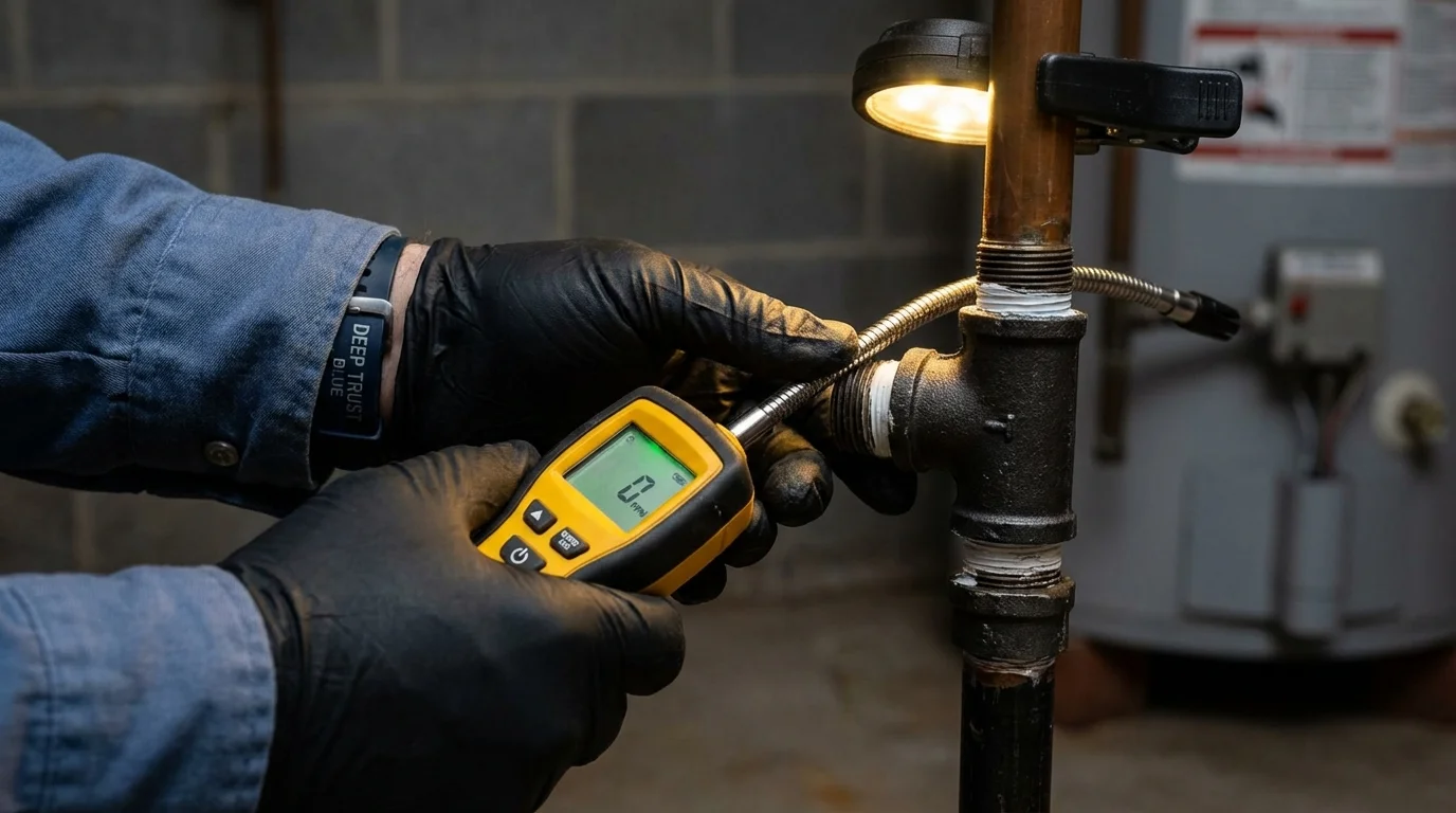 Gas leak detection with electronic sniffer by Johns Plumbing LLC in Sneads Ferry