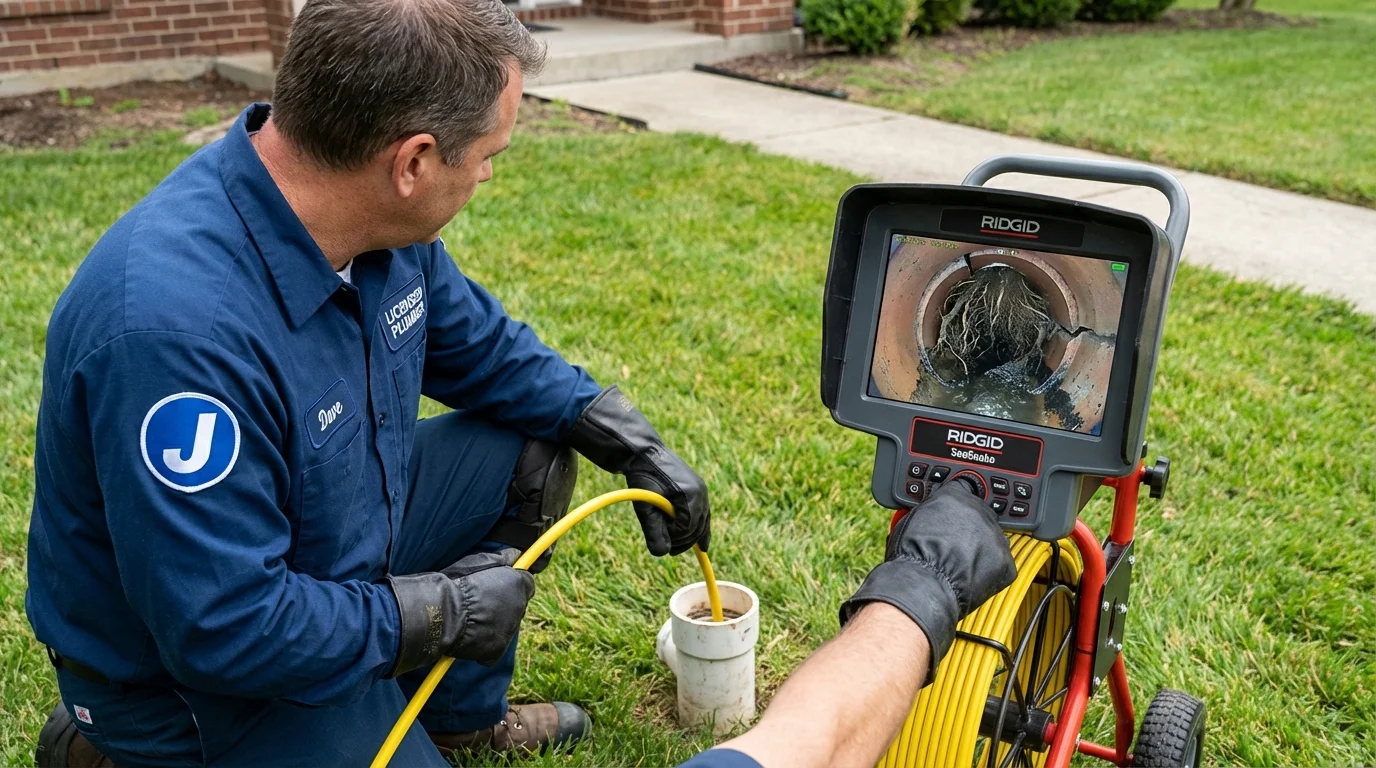 Sewer camera inspection being performed by Johns Plumbing LLC in Sneads Ferry